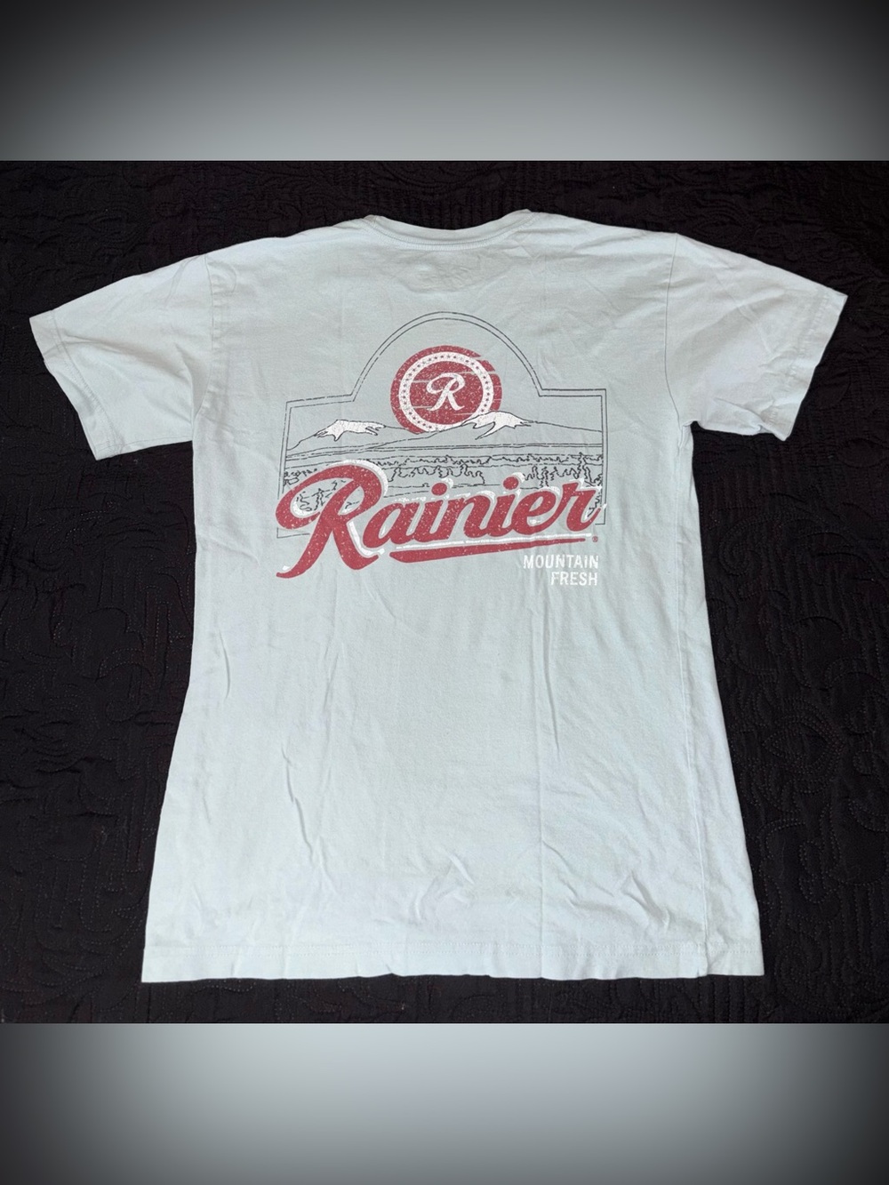 Pabst Rainier Logo Short Sleeve Crew Neck T-Shirt Size Small - Picture 3 of 3